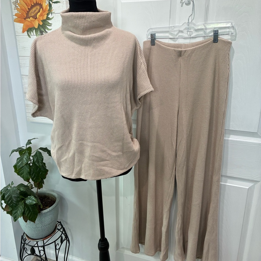 Zenana Beige Knit Sweater and Pants Set NWOT - Picture 1 of 7